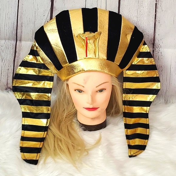 Spirit Halloween Egyptian Pharaoh Cleopatra Dress & Pharaoh Hat Women Sz M(8-10) - Picture 3 of 17